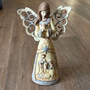 Elements “Christ is Born” Decorative Angel Figurine with Nativity Scene